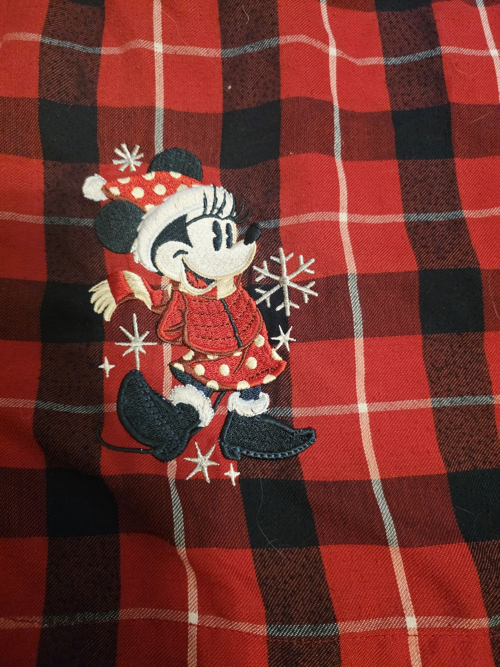 Disney Kids Red Plaid Minnie Mouse Nightgown - Picture 2 of 4